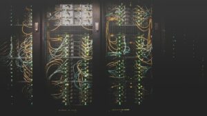Network cables and server equipment in a data centre