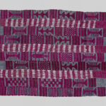 Nineteenth-century Yoruba aṣọ òkè wrapper woven in cotton and silk
