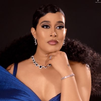 Nollywood actress and filmmaker Adunni Ade in a blue gown