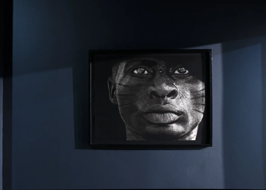 Installation view of Babájídé Ọlátúnjí’s So Far exhibition at TAFETA Gallery in London