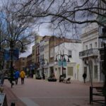 Charlottesville’s Downtown Mall in January 2024, used as a location illustration for a book event.