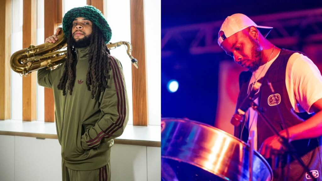 Saxophonist David Kayode and steelpan musician Marlon Hibbert for the Take Five Showcase