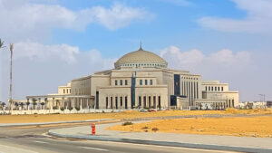 Egyptian Parliament building in the new administrative capital, photographed in December 2025
