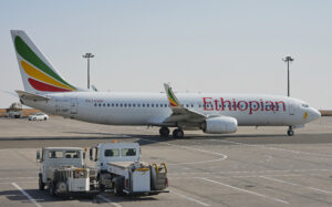 Ethiopian Airlines Boeing 737-800 ET-AQP at Addis Ababa in January 2018; archive illustration, not the Accra service