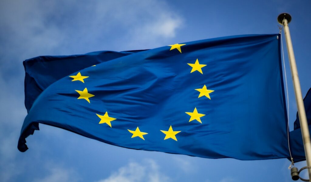 European Union flag outside the European Parliament in Brussels