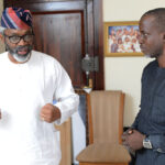 Femi Gbajabiamila, left, with a colleague in an archive photograph dated 6 March 2017.