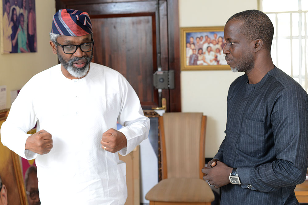Femi Gbajabiamila, left, with a colleague in an archive photograph dated 6 March 2017.