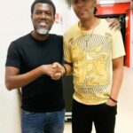 Reno Omokri with American singer and Shalamar founding member Jeffrey Daniel.