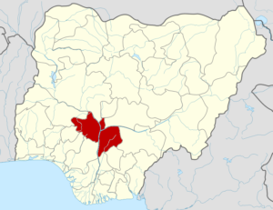 Illustrative map highlighting Kogi State within Nigeria, created in 2010; not a festival photograph or venue map