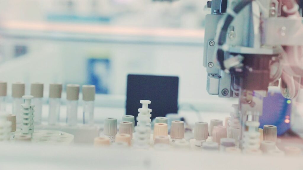 Automated medical laboratory equipment analysing blood samples for disease surveillance