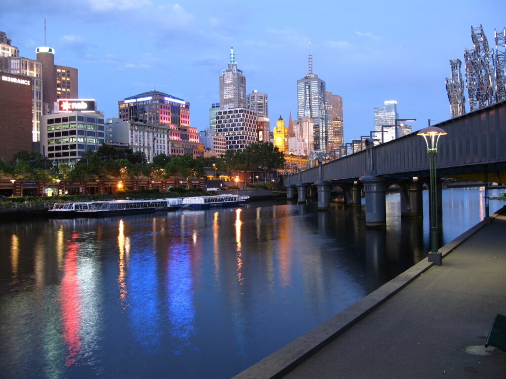 Archive view of Melbourne’s skyline and Yarra River from Southbank, photographed on 20 November 2006.