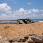 Migrant boat on the shore near Obock in Djibouti