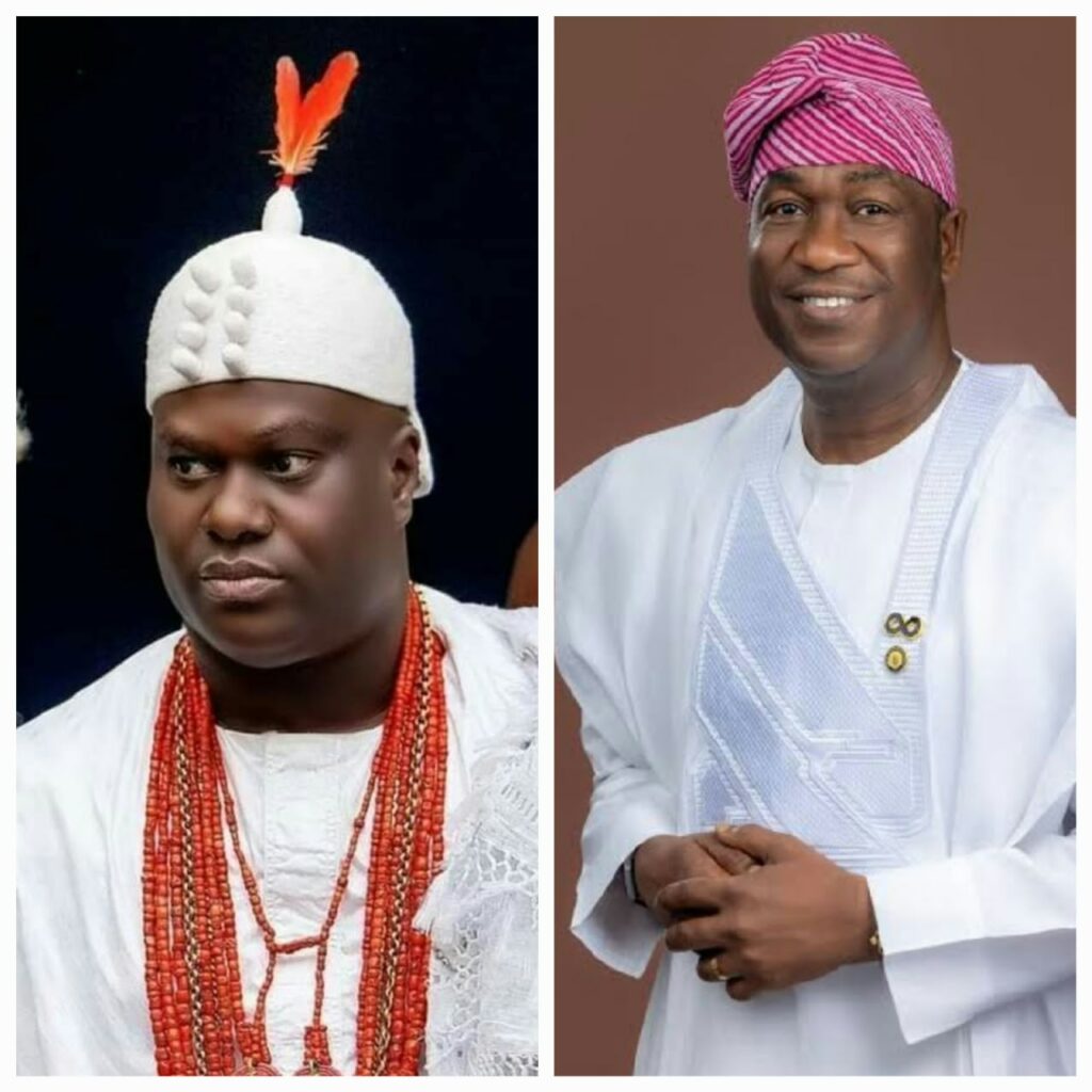 Composite portraits of the Ooni of Ife, left, and Lagos Deputy Governor Kadri Hamzat, announced guests for the Great Ifes in History launch