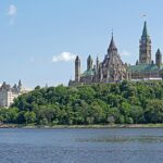 Archive view of Ottawa’s skyline across the river from Gatineau, photographed on 23 August 2018.