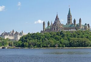 Archive view of Ottawa’s skyline across the river from Gatineau, photographed on 23 August 2018.