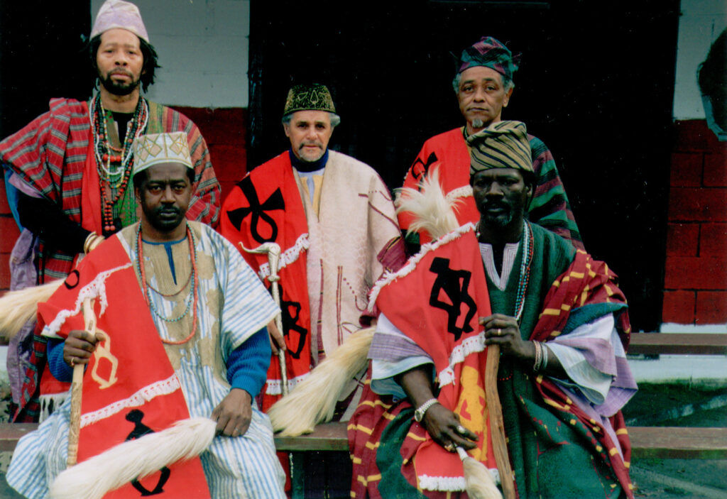 Ogboni Society members at Oyotunji African Village in an archival 1993 photograph