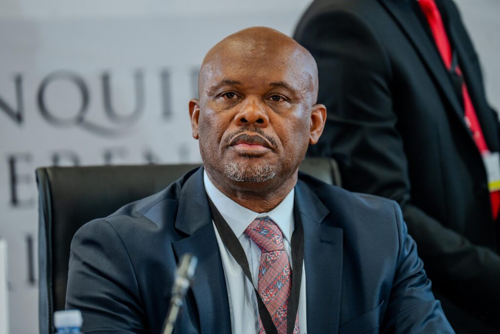 Shadrack Sibiya testifying before the Madlanga Commission in Pretoria in February 2026