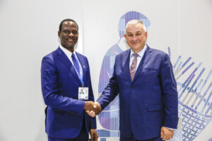 Taiwo Oyedele, left, with Jozef Síkela in Bangkok on 15 October 2026, archival photograph