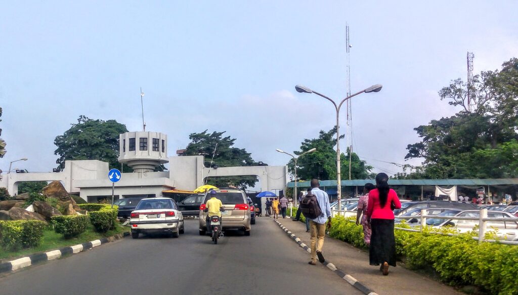 University of Ibadan entrance in August 2016, an archival location photograph, not the 2026 festival