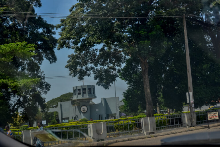 University of Ibadan entrance gate in an archival photograph by Eukoha